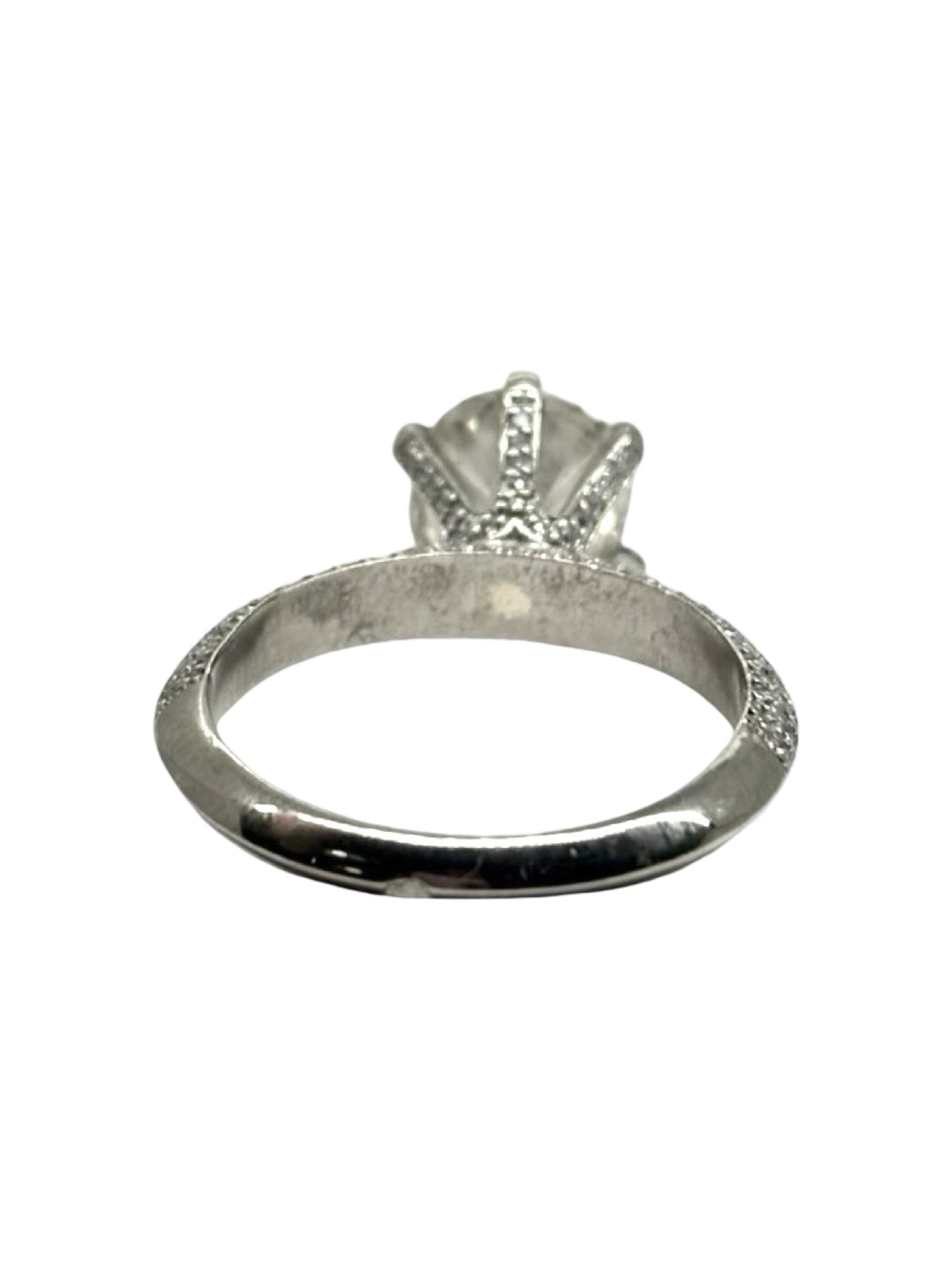 Bague solitaire or blanc 18K et diamants 3,03 ct