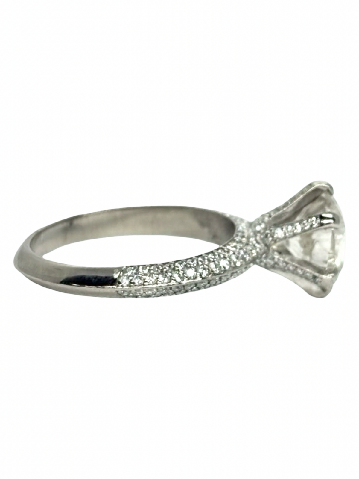 Bague solitaire or blanc 18K et diamants 3,03 ct