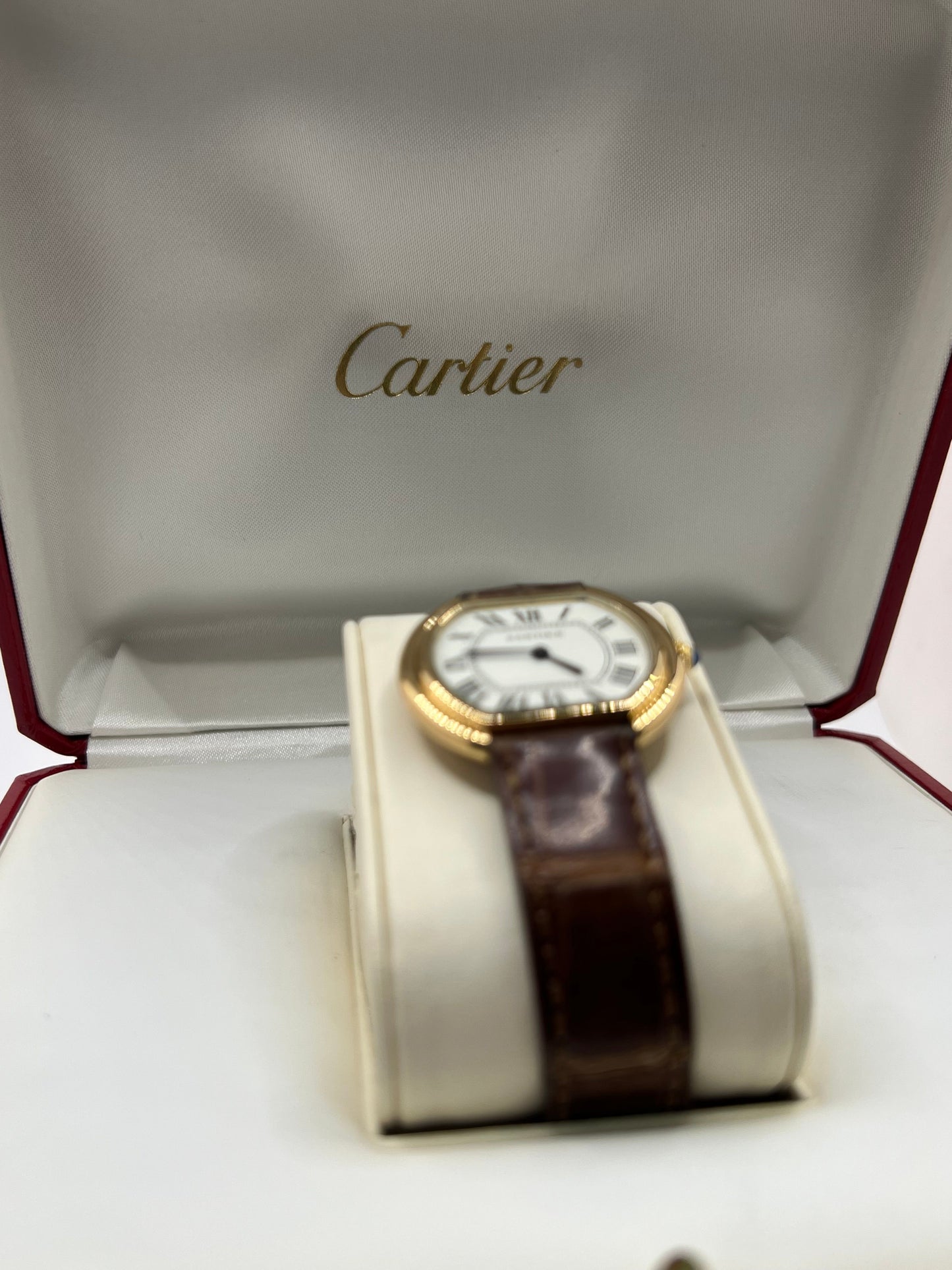Découvrez la Cartier Ellipse Grand Modèle, une montre de luxe au design raffiné et aux dimensions généreuses. Ce modèle elliptique grand format incarne l’élégance et le savoir-faire de la maison Cartier. Idéal pour ceux qui recherchent une montre de caractère en version large.
