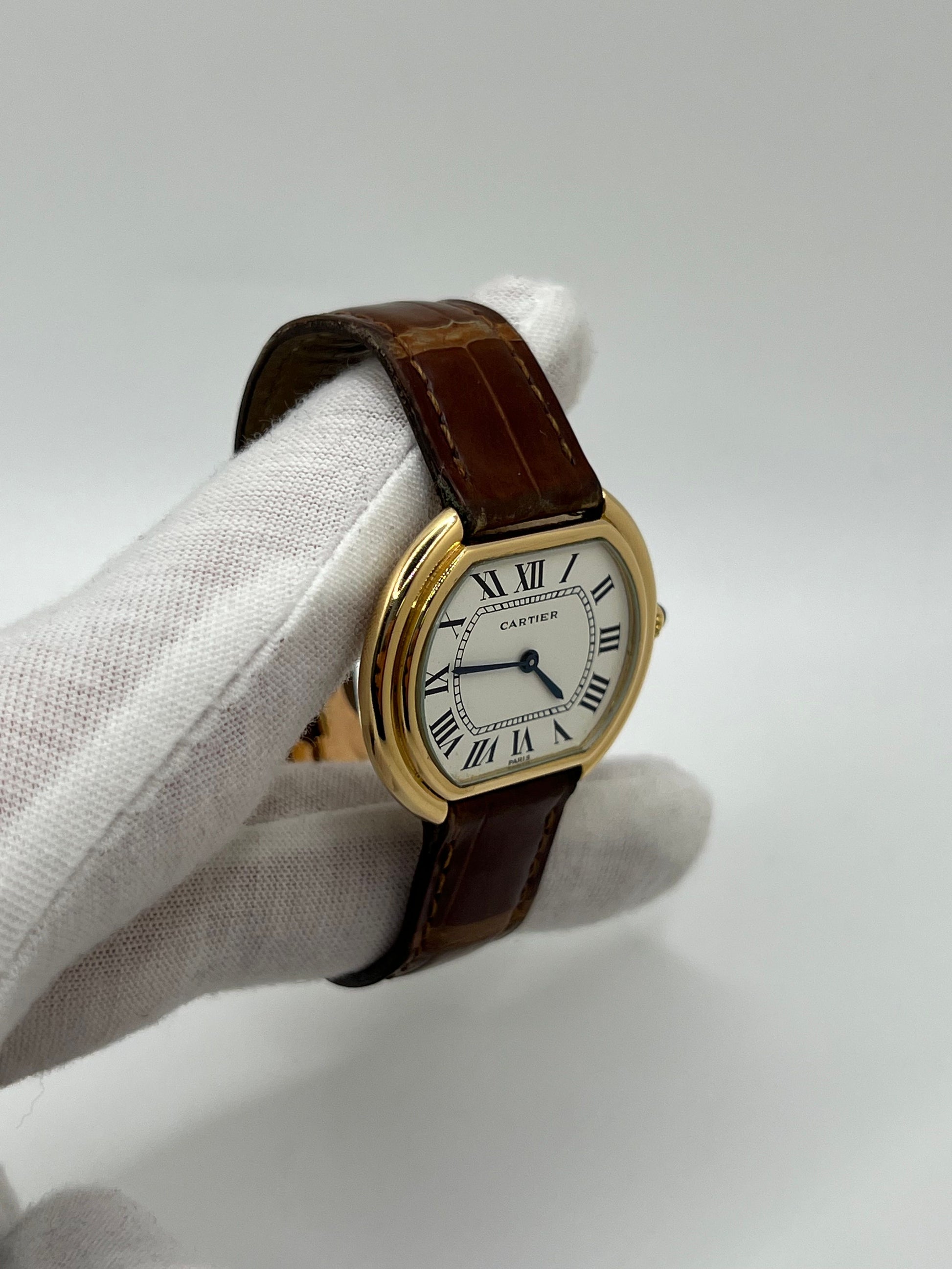 Découvrez la Cartier Ellipse Grand Modèle, une montre de luxe au design raffiné et aux dimensions généreuses. Ce modèle elliptique grand format incarne l’élégance et le savoir-faire de la maison Cartier. Idéal pour ceux qui recherchent une montre de caractère en version large.