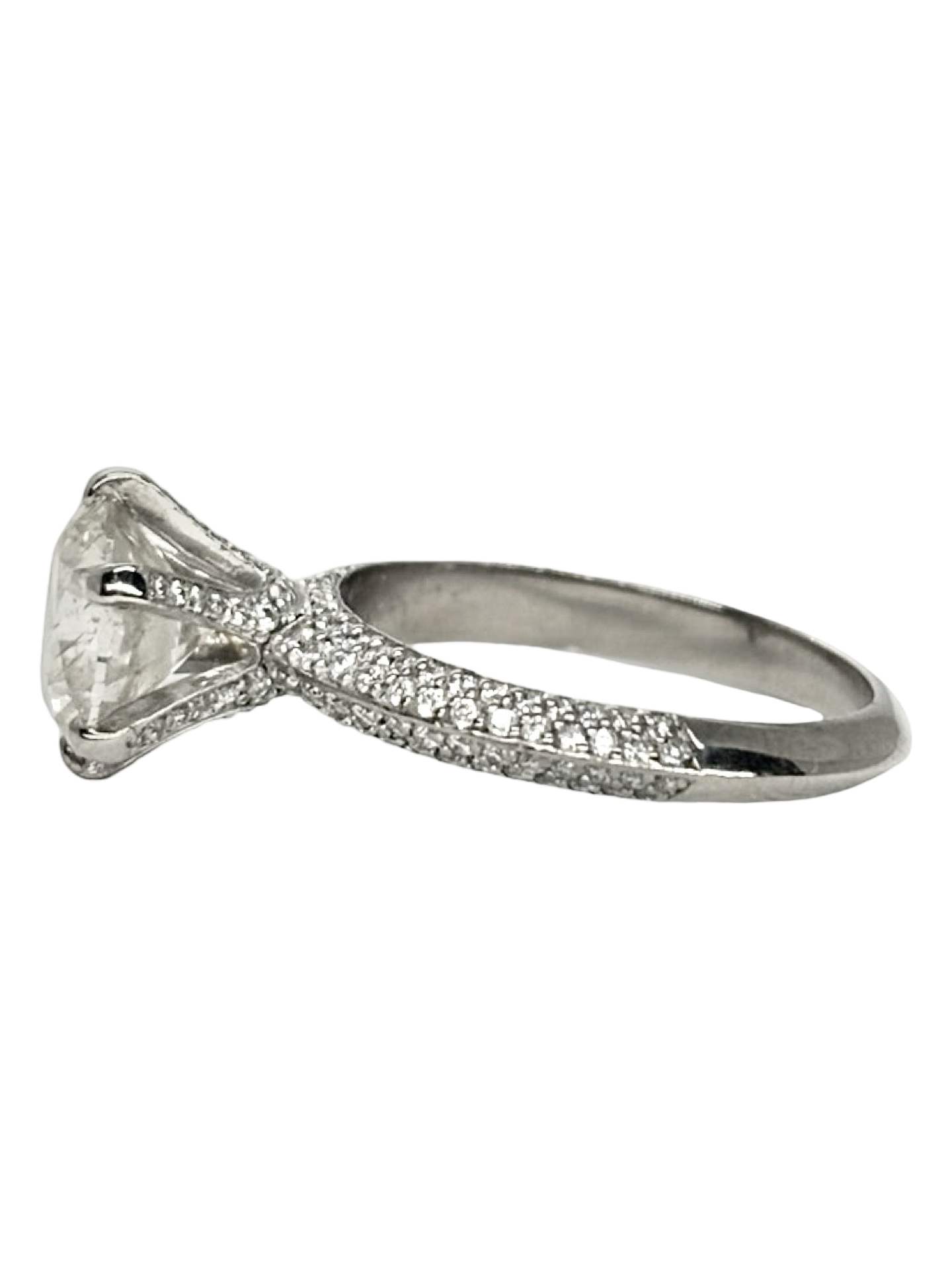 Bague solitaire or blanc 18K et diamants 3,03 ct