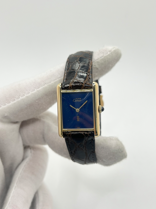 Cartier Tank Must Vermeil Cadran Bleu Grand Modèle