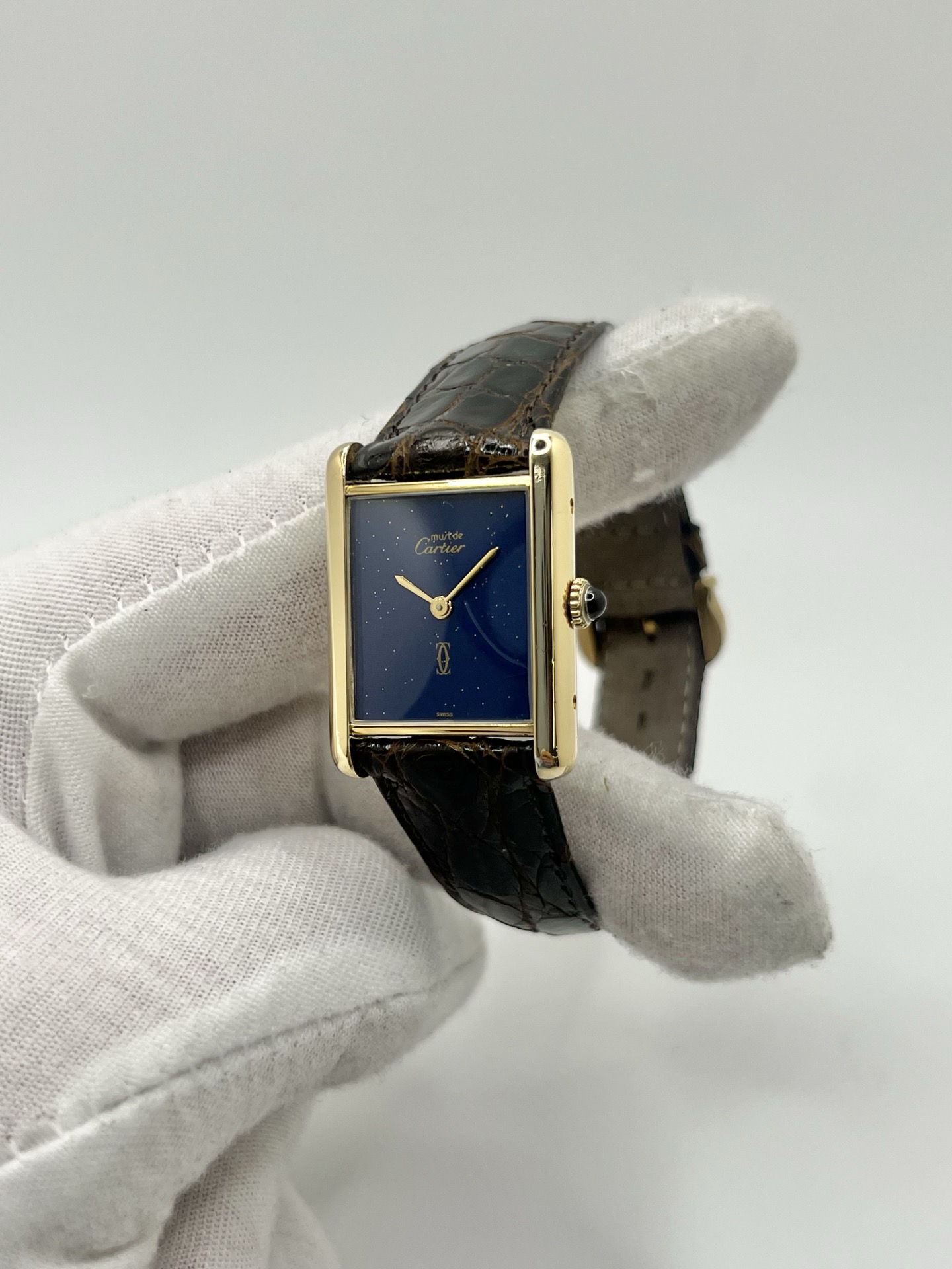 Cartier Tank Must Vermeil Cadran Bleu Grand Modèle