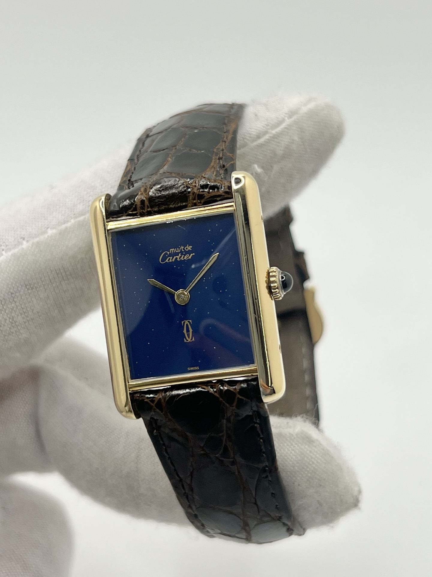 Cartier Tank Must Vermeil Cadran Bleu Grand Modèle